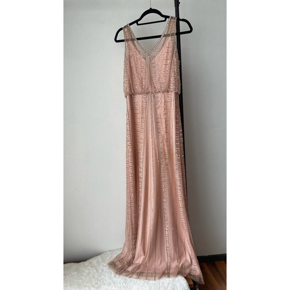 Cache Dresses & Skirts - Caché Blush Sequin Maxi Dress Sz 4